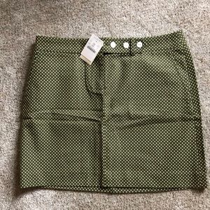 JCrew olive green cotton miniskirt 6